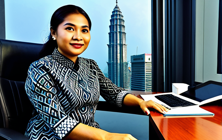**

"A Malaysian businesswoman in a modest batik dress, sitting at a desk in a Kuala Lumpur office overlooking the Petronas Towers, fully clothed, appropriate attire, safe for work, perfect anatomy, natural proportions, professional photography, high quality, family-friendly."

**