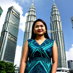 무역영어 실기시험 대비 자료와 참고 자료 - **

A Malaysian businesswoman in a modern batik dress, standing in front of the Petronas Twin Towers...